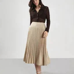 vero moda Women Accordian Pleated A-Line Skirt image 5