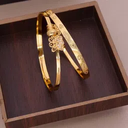 brado jewellery Women Gold Plated Bangles image 5