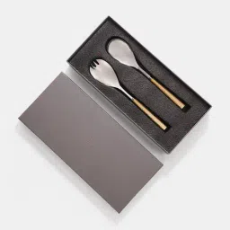 pure home and living Set of 2 Gold Hammered Salad Servers image 5