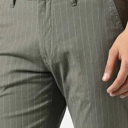 van heusen Men Striped Slim Fit Flat-Front Trousers with Insert Pockets image 5