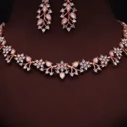 brado jewellery Women Stone-Studded Necklace & Earrings Set image 5