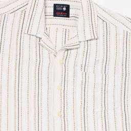 netplay Men Striped Resort Slim Fit Shirt with Patch Pocket image 5