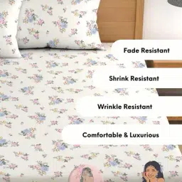 chhavi india King Size Bedsheet With 2 Pillow Covers image 5