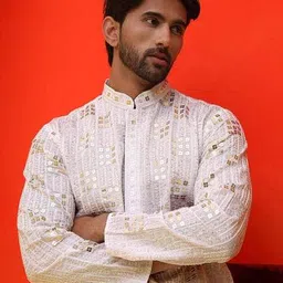 jompers Men Embellished Long Kurta image 5