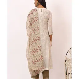 Women Embroidered A-Line Kurta Suit Set image 5