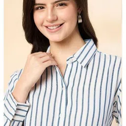 kiarabel Women Striped Regular Fit Shirt image 5