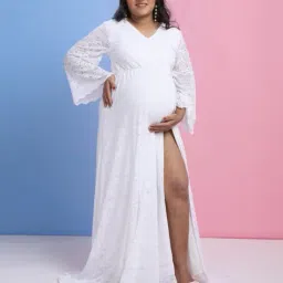 the mom store Women V-Neck Gown Dress image 5