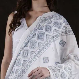 exotic india Women Geometric Print Dupatta with Contrast Border image 5
