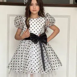 pixie n prince Girls Polka-Dot Print Fit & Flare Dress image 5