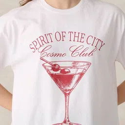 outzidr global Women Graphic Print Regular Fit Crew-Neck T-Shirt image 5