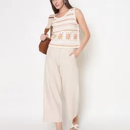 madame Women Crochet Relaxed Fit Top image 5