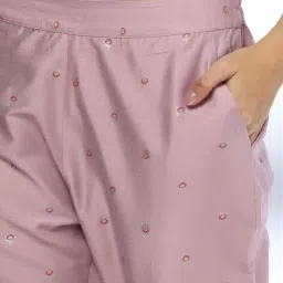 fusion Women Floral Print Straight Kurta & Pants Set image 5