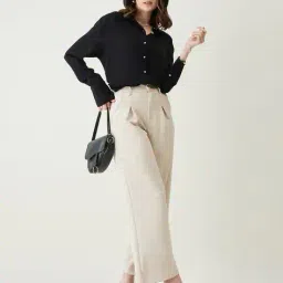 j&h june & harry Women Loose Fit Spread-Collar Shirt image 5