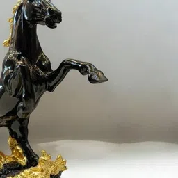 sankalan creations Polyresin Jumping Horse Black image 5
