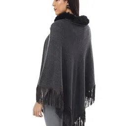 muffly Fur-Lined Stole with Fringes image 5