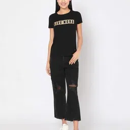spykar Women Lightly Washed Mid-Distress Straight Fit Jeans image 5