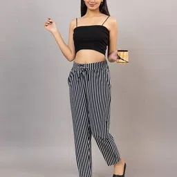 probasic Women Striped Pyjamas with Drawstring Waist image 5