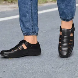 restroad Men Slip-On Sandals with with Velcro-Fastening image 5