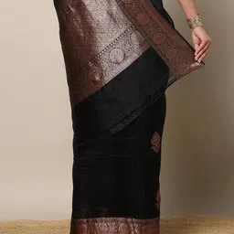 indie picks Traditional Banarasi Pure Organza Silk Zari Booti Saree image 5