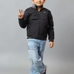 sky heights Boys Zip-Front Bomber Jacket image 5