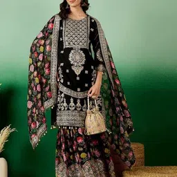 nyrika Women Embroidered Straight Kurta Suit Set image 5