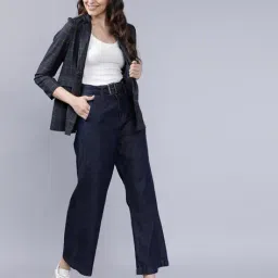 tokyo talkies Women Double-Breasted Blazer with Notched Lapel image 5