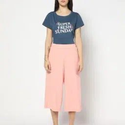 yousta Women Typographic Print Round-Neck T-Shirt image 5
