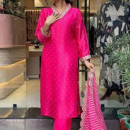nyrika Women Embroidered Straight Kurta Suit Set  image 5
