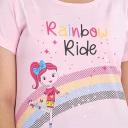 zuniors ssc Pack of 5 Girls Graphic Print Round-Neck T-shirt image 5