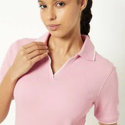 max Women Ribbed Slim Fit Sports Polo T-shirt image 5
