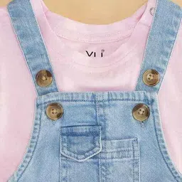 yu by pantaloons Washed Dungaree with T-Shirt image 5
