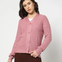 yousta Women Ribbed Regular Fit Cardigan image 5