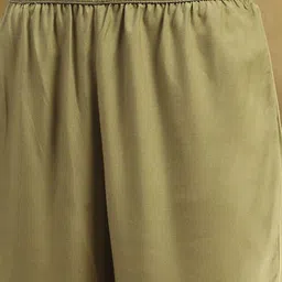 biba Women Embroidered A-Line Kurta with Pants & Dupatta image 5