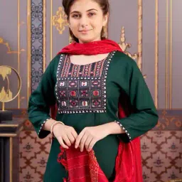aarika girls ethnic Girls Embroidery Straight Kurta image 5