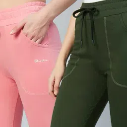 blinkin Women Pack of 2 Fitted Trackpants with Insert Pockets image 5