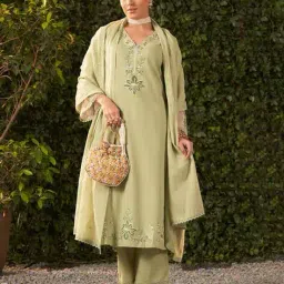 lakshita Women Embroidered Straight Kurta Set image 5