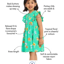 campana Girls Floral Print Fit & Flare Dress image 5