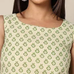 indie picks Handblock Print Straight Cotton Top image 5