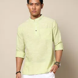 indie picks Striped South Cotton Woven Regular Fit Short Kurta image 5