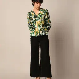 only Women Ikat Print Relaxed Fit Wrap Top image 5