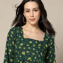 indie picks  Dyed and Double Dabu Floral Dress image 5