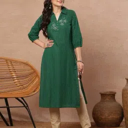 kami kubi Women Embroidered Straight Kurta image 5