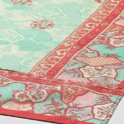 biba Women Printed Kalidar A-Line Kurta with Pants & Dupatta image 5