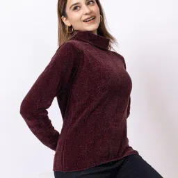 club york Women Pullover Brown Sweater image 5