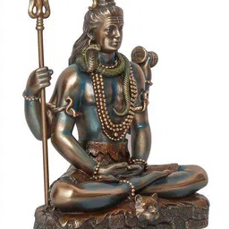 ecraftindia Lord Shiva Padmasana Decorative Figurine image 5