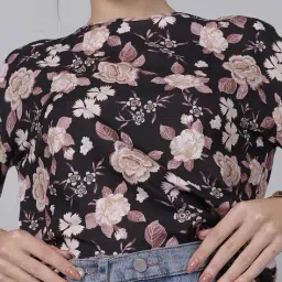 Shein Medium Length 3/4th Sleeves Floral Print Loose Fit Top image 5