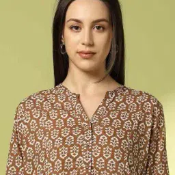 acai Women Floral Print Straight Kurta with Insert Pocket image 5