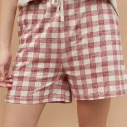 ginger by lifestyle Women Checks Cotton Shorts image 5
