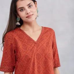 fabindia Women Cotton Printed Kurta Set image 5