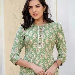 nyrika Women Ikat Print A-Line Kurta  image 5